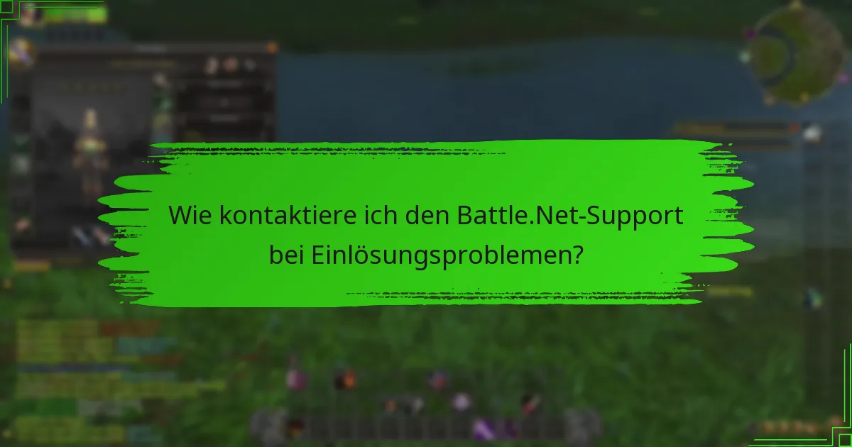 Wie kontaktiere ich den Battle.Net-Support bei Einlösungsproblemen?
